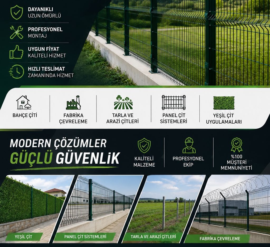Çatalca Tel Çit – Panel Çit ve Bahçe Çiti Uygulaması